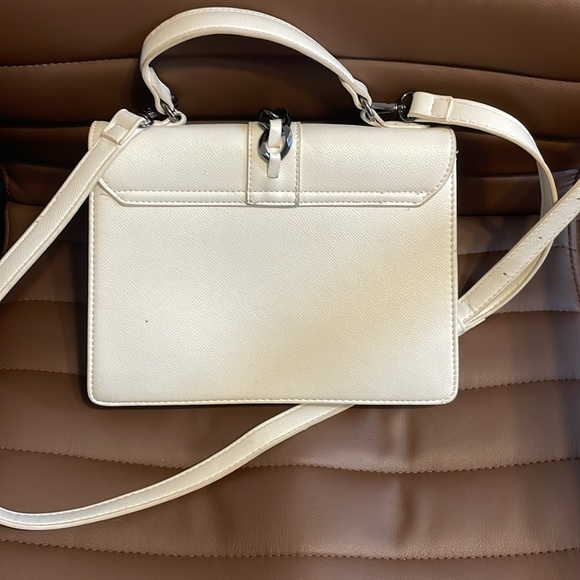 Badgley Mischka white studded 2 way vegan leather purse $275 retail - Picture 3 of 9